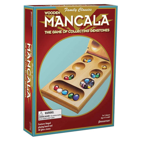 Mancala – Folding Solid Wood Board & Glass Stones